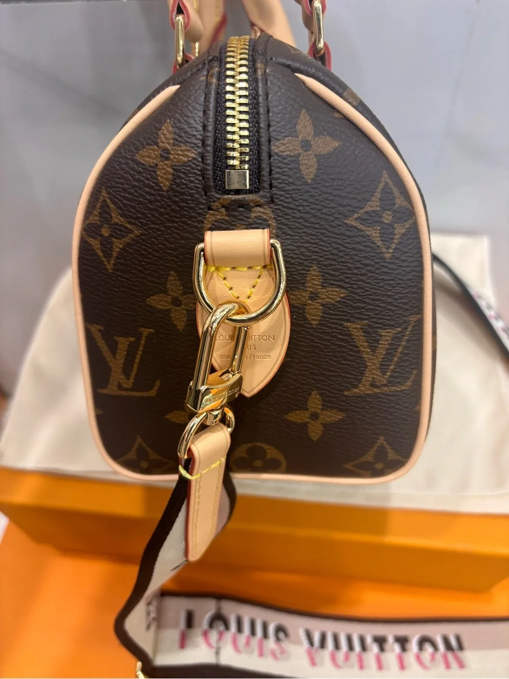 Louis Vuitton Monogram Mini Satchel with Branded Canvas Strap